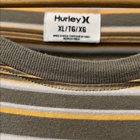Hurley Red and Tan Striped Tees set of two. - Picture 6 of 6